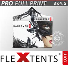 Reklamtält FleXtents PRO med fullt digitalt tryck, 3x4,5m, inkl. 4 sidor